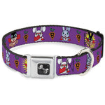 Dog Bone Seatbelt Buckle Collar - Bunny Superhero Purple