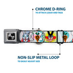 Dog Bone Seatbelt Buckle Collar - Bunny Superhero Multi Pastel