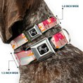 Load image into Gallery viewer, Dog Bone Seatbelt Buckle Collar - Block Penguins Mauve