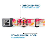 Dog Bone Seatbelt Buckle Collar - Block Penguins Mauve