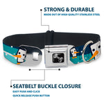 Dog Bone Seatbelt Buckle Collar - Block Penguins Navy