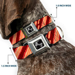 Dog Bone Seatbelt Buckle Collar - Bacon Slices Maroon