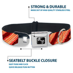 Dog Bone Seatbelt Buckle Collar - Bacon Slices Maroon