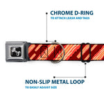 Dog Bone Seatbelt Buckle Collar - Bacon Slices Maroon