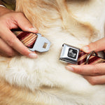 Dog Bone Seatbelt Buckle Collar - Bacon Slices Maroon