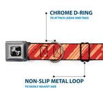 Dog Bone Seatbelt Buckle Collar - Bacon Slices Red