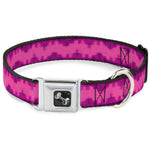 Dog Bone Seatbelt Buckle Collar - Boudoir Wallpaper Fuchsia/Black