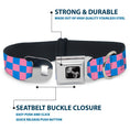 Load image into Gallery viewer, Dog Bone Seatbelt Buckle Collar - Checker Baby Pink/Baby Blue