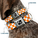 Dog Bone Seatbelt Buckle Collar - Checker White/TN Orange