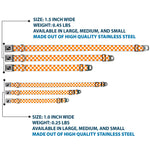 Dog Bone Seatbelt Buckle Collar - Checker White/TN Orange