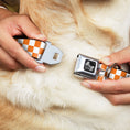 Load image into Gallery viewer, Dog Bone Seatbelt Buckle Collar - Checker White/TN Orange