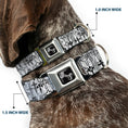 Load image into Gallery viewer, Dog Bone Seatbelt Buckle Collar - Crosses Assorted Distressed White/Black