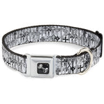 Dog Bone Seatbelt Buckle Collar - Crosses Assorted Distressed White/Black