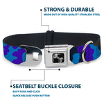 Dog Bone Seatbelt Buckle Collar - Camo Blue