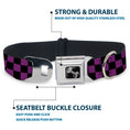 Load image into Gallery viewer, Dog Bone Seatbelt Buckle Collar - Checker Black/Purple