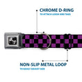 Load image into Gallery viewer, Dog Bone Seatbelt Buckle Collar - Checker Black/Purple