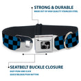 Load image into Gallery viewer, Dog Bone Seatbelt Buckle Collar - Checker Black/Turquoise