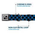 Load image into Gallery viewer, Dog Bone Seatbelt Buckle Collar - Checker Black/Turquoise