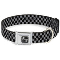Load image into Gallery viewer, Dog Bone Seatbelt Buckle Collar - Checker Weathered Black/Gray