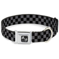 Load image into Gallery viewer, Dog Bone Seatbelt Buckle Collar - Checker Black/Gray