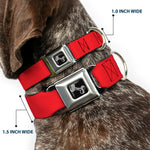 Dog Bone Seatbelt Buckle Collar - Christmas Red