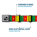 Dog Bone Seatbelt Buckle Collar - Cameroon Flags