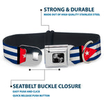 Dog Bone Seatbelt Buckle Collar - Cuba Flags