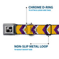 Load image into Gallery viewer, Dog Bone Seatbelt Buckle Collar - Chevron Weave Gold/Purple/White