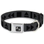 Dog Bone Seatbelt Buckle Collar - Control Buttons Black/Gray