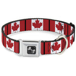 Dog Bone Seatbelt Buckle Collar - Canada Flags