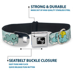 Dog Bone Seatbelt Buckle Collar - Cloudy Skies Rain Clouds White/Blues