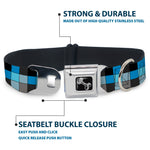 Dog Bone Seatbelt Buckle Collar - Checker Mosaic Blue