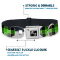 Load image into Gallery viewer, Dog Bone Seatbelt Buckle Collar - Checker Mosaic Green