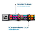 Load image into Gallery viewer, Dog Bone Seatbelt Buckle Collar - Checker & Stripe Skulls Black/Multi Neon