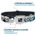 Load image into Gallery viewer, Dog Bone Seatbelt Buckle Collar - Checker & Stripe Skulls Gradient Blue/Fuchsia