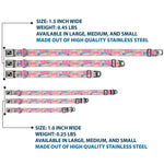 Dog Bone Seatbelt Buckle Collar - Crown Princess Oval Baby Pink/Baby Blue