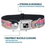 Dog Bone Seatbelt Buckle Collar - Crown Princess Oval Baby Pink/Baby Blue