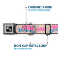 Load image into Gallery viewer, Dog Bone Seatbelt Buckle Collar - Crown Princess Oval Baby Pink/Baby Blue