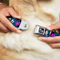 Load image into Gallery viewer, Dog Bone Seatbelt Buckle Collar - Crown Princess Oval Black/Turquoise