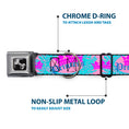 Load image into Gallery viewer, Dog Bone Seatbelt Buckle Collar - Crown Princess Oval Pink/Turquoise