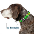 Load image into Gallery viewer, Dog Bone Seatbelt Buckle Collar - Cute Dinosaurs Yellow/Green