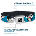 Load image into Gallery viewer, Dog Bone Seatbelt Buckle Collar - Cute Penguins Blue Bubbles