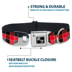 Dog Bone Seatbelt Buckle Collar - Checker Mosaic Red
