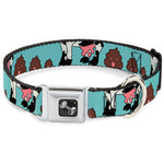 Dog Bone Seatbelt Buckle Collar - Cow Poops Color