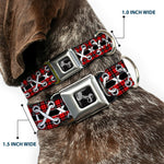 Dog Bone Seatbelt Buckle Collar - Corset Lace Up Red Plaid/Black