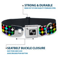 Load image into Gallery viewer, Dog Bone Seatbelt Buckle Collar - Diamonds Black/Multi Color