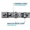 Load image into Gallery viewer, Dog Bone Seatbelt Buckle Collar - Diamonds White/Gray w/Skulls