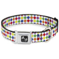 Load image into Gallery viewer, Dog Bone Seatbelt Buckle Collar - Diamonds White/Multi Neon