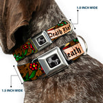 Dog Bone Seatbelt Buckle Collar - Death Before Dishonor Olive