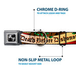 Dog Bone Seatbelt Buckle Collar - Death Before Dishonor Olive